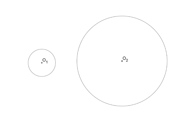 Rectas tangentes exteriores a dos circunferencias (Homotecia)