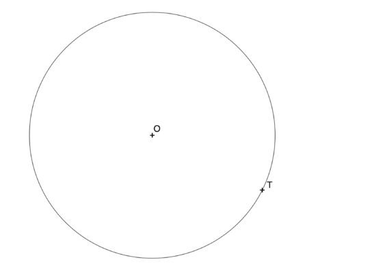 Dibujar la recta tangente a una circunferencia por un punto de la misma