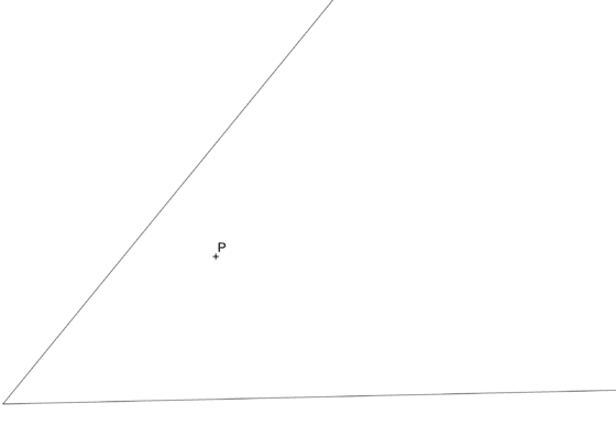 Circunferencias tangentes a dos rectas y que pasan por un punto
