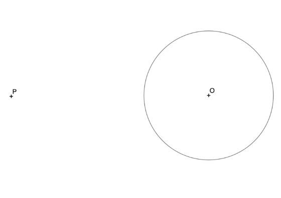 Rectas tangentes a la circunferencia por un punto exterior a la misma