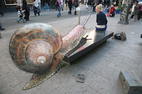 El trabajo de Julian Beever o como aplicar los fundamentos de la perspectiva cónica