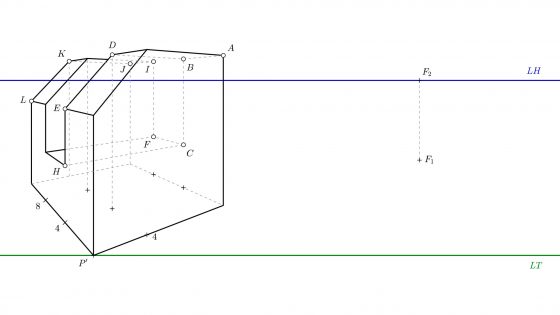 Dibujar sombras en perspectiva de dos puntos de fuga