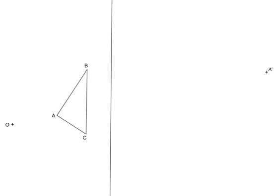 Como hallar la figura homóloga a un triángulo conociendo el eje, el centro de homología y dos parejas de puntos homólogos A y A'. Ejercicio resuelto paso a paso con lámina y vídeo explicativo