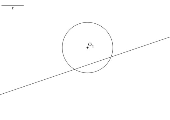Como dibujar circunferencias de radio dado tangentes a una recta y una circunferencia