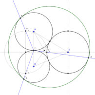 Circunferencia tangente a tres circunferencias tangentes entre si