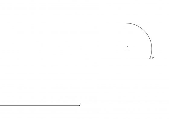 Enlace entre una recta y un arco de circunferencia conociendo los puntos de tangencia