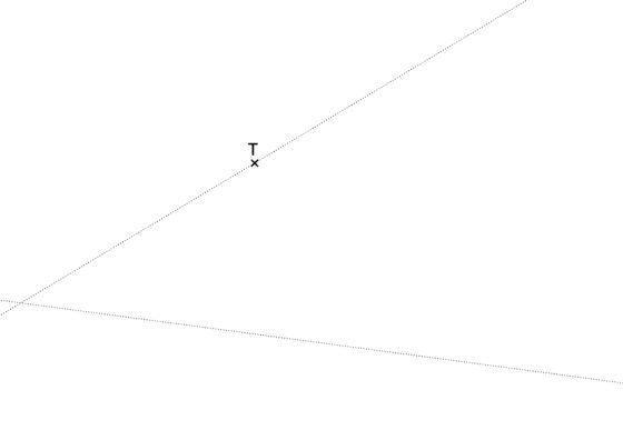 Realizar el enlace de dos rectas que se cortan conociendo el punto de tangencia sobre una de ellas