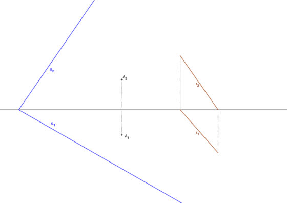 Trazar un plano perpendicular a otro que pasa por un punto A y es paralelo a una recta (ejercicio resuelto)