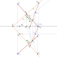 Dibujar rectas perpendiculares en sistema diédrico