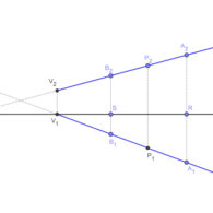 Representación de la recta en diédrico, como dibujar rectas a partir de dos puntos
