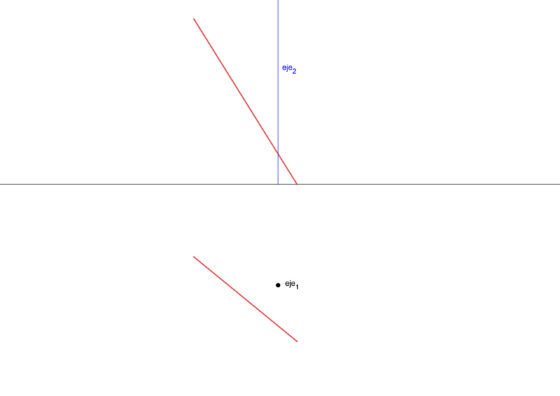 Ejercicio resuelto de giro de rectas en sistema diédrico cuando la recta no corta al eje