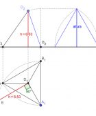 Como hallar la altura de un tetraedro en sistema diédrico
