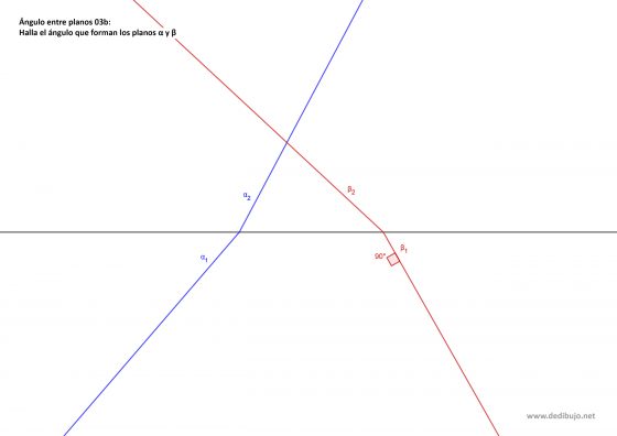 Como hallar el ángulo que forman dos planos usando perpendiculares por un punto común.