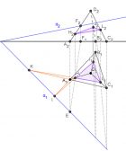 Como hallar la sección de un plano oblicuo con un tetraedro regular en sistema diédrico