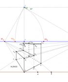 Problemas de perspectiva cónica oblicua de dos puntos de fuga