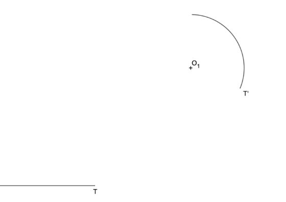 Enlace de una recta y un arco conociendo los puntos de enlace o tangencia